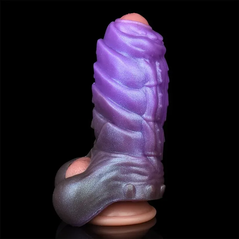 5.6 Inch Open Headed Dragon Cock Sleeve with 3 Build-In Skeleton 2 5.6 Inch Open Headed Dragon Cock Sleeve with 3 Build-In Skeleton 2