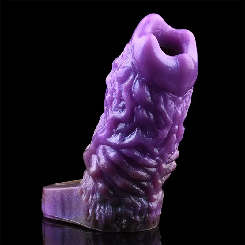 5.7 Inch Open Headed Monster Cock Sleeve with 3 Build-In Skeleton 6 5.7 Inch Open Headed Monster Cock Sleeve with 3 Build-In Skeleton 6