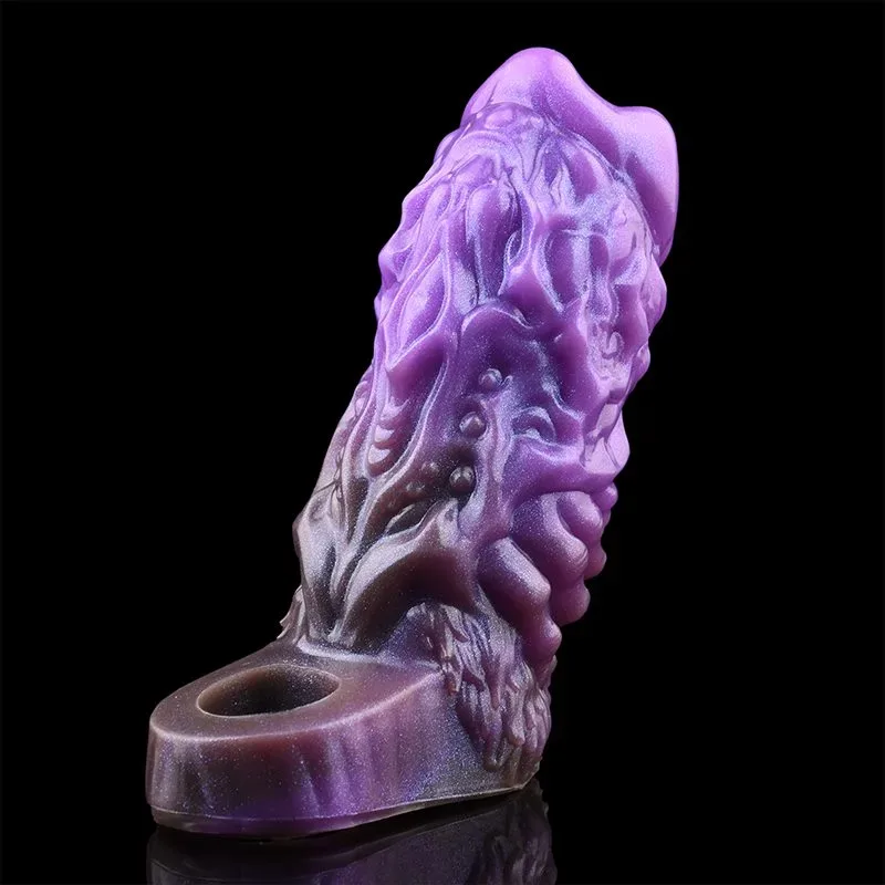 5.7 Inch Open Headed Monster Cock Sleeve with 3 Build-In Skeleton 5 5.7 Inch Open Headed Monster Cock Sleeve with 3 Build-In Skeleton 5