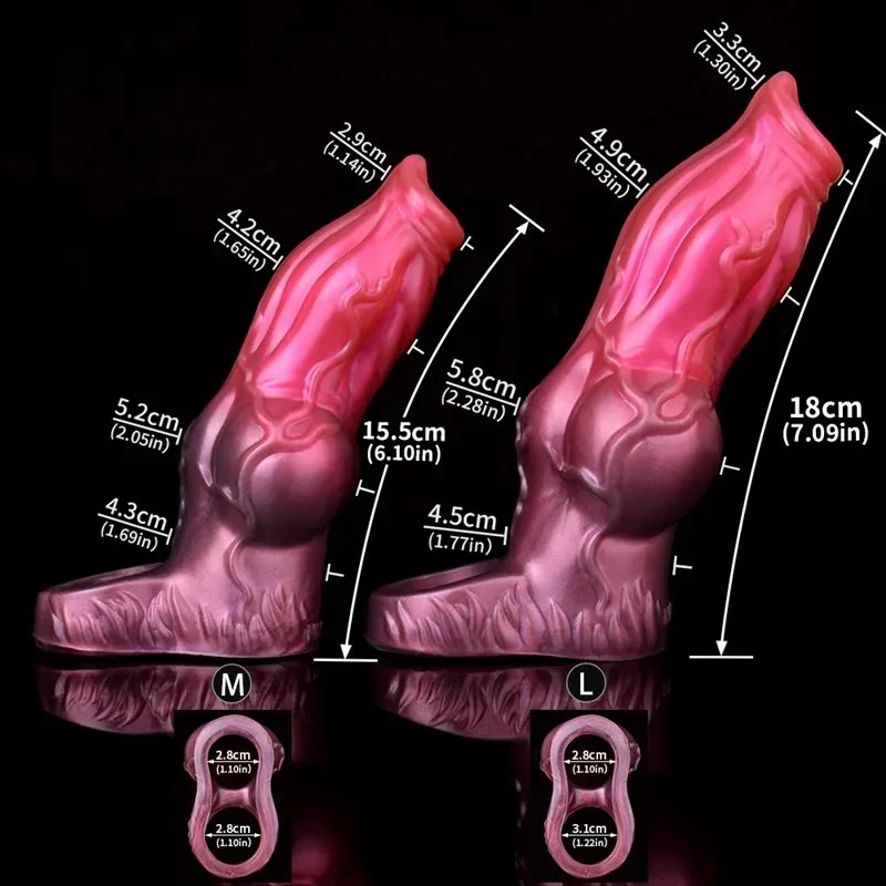 6.1/7 IN Dog Penile Sheath Soft Silicone Knotted Animal Cock Sleeve 1 6.1/7 IN Dog Penile Sheath Soft Silicone Knotted Animal Cock Sleeve 1