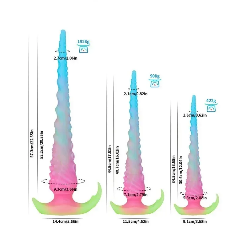 13.5/17.5/22.5 Inch Super Long Soft Glow-In-The-Dark Tentacle Anal Dildo 1 13.5/17.5/22.5 Inch Super Long Soft Glow-In-The-Dark Tentacle Anal Dildo 1