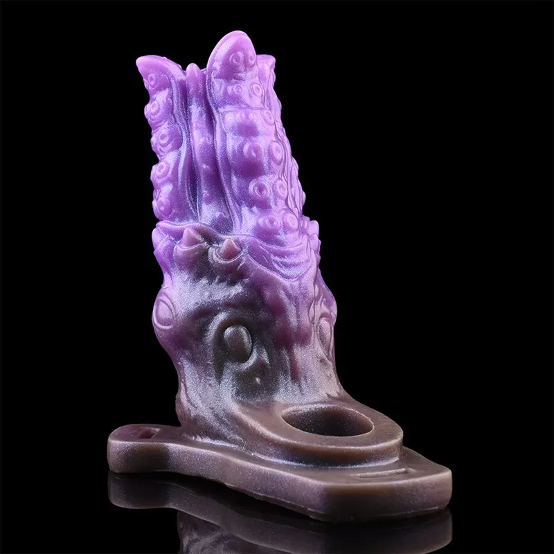 5.1 Inch Purple Strap On Tentacle Cock Sleeve Silicone Penis Cover 4 5.1 Inch Purple Strap On Tentacle Cock Sleeve Silicone Penis Cover 4