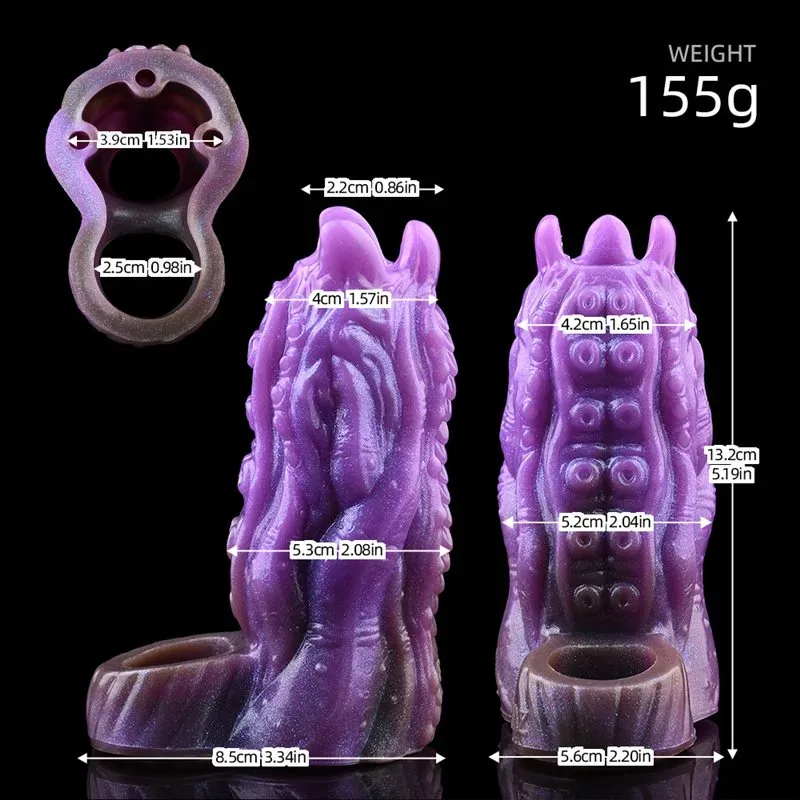 5.2 Inch Open Tip Tentacle Cock Sleeve Platinum Silicone Beast Penis Sheath 1 5.2 Inch Open Tip Tentacle Cock Sleeve Platinum Silicone Beast Penis Sheath 1