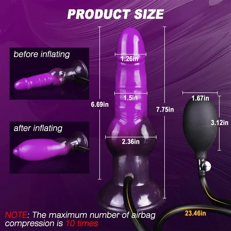 7.5 Inch Fantasy Inflatable Knot Dildo Adjustable Thickness Anal Plug 1 7.5 Inch Fantasy Inflatable Knot Dildo Adjustable Thickness Anal Plug 1