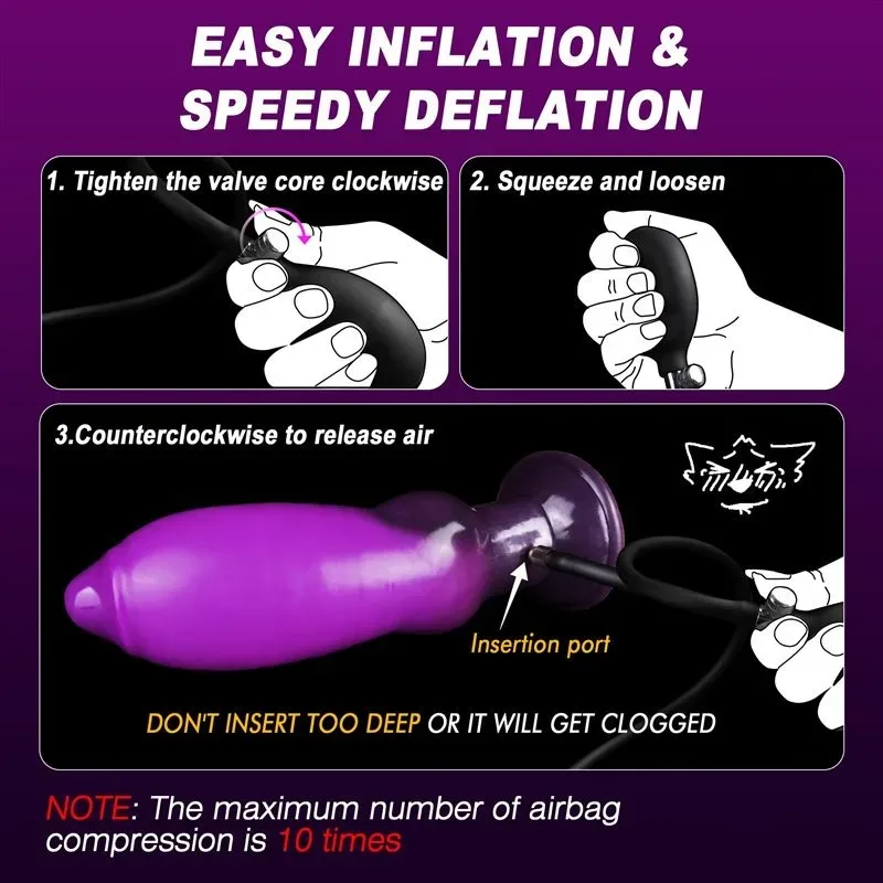 7.5 Inch Fantasy Inflatable Knot Dildo Adjustable Thickness Anal Plug 6 7.5 Inch Fantasy Inflatable Knot Dildo Adjustable Thickness Anal Plug 6