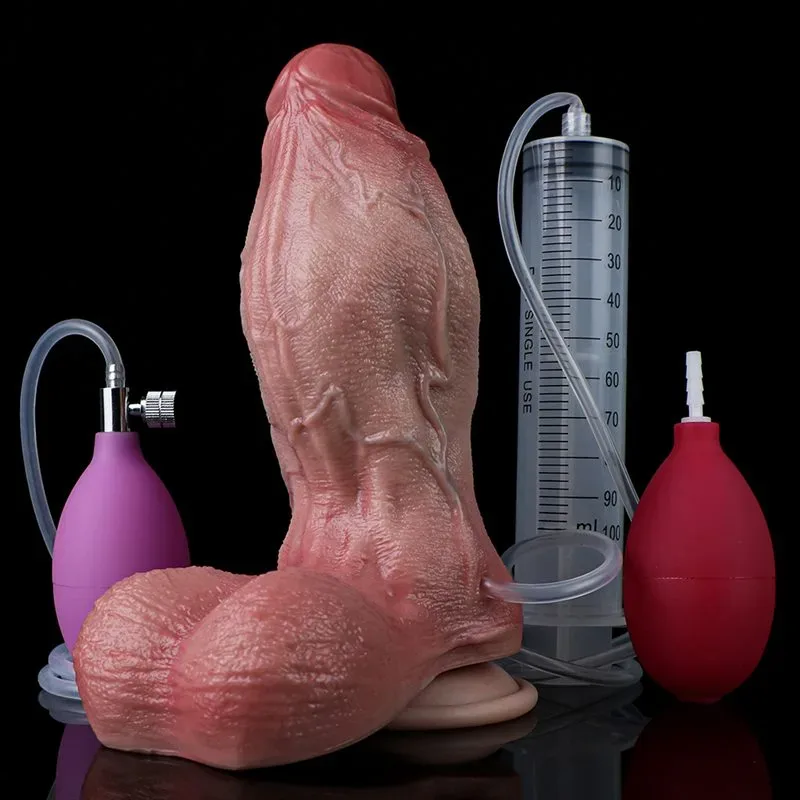 7.6 IN Ejaculating and Inflatable Large Girthy Realistic Penis Dildo 2 7.6 IN Ejaculating and Inflatable Large Girthy Realistic Penis Dildo 2