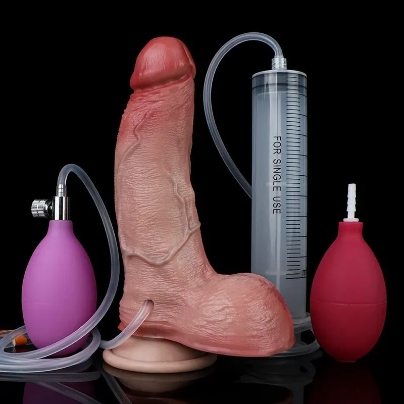 7.2 IN Ejaculating and Inflatable Real Skin Feel Silicone Dildo 2 7.2 IN Ejaculating and Inflatable Real Skin Feel Silicone Dildo 2