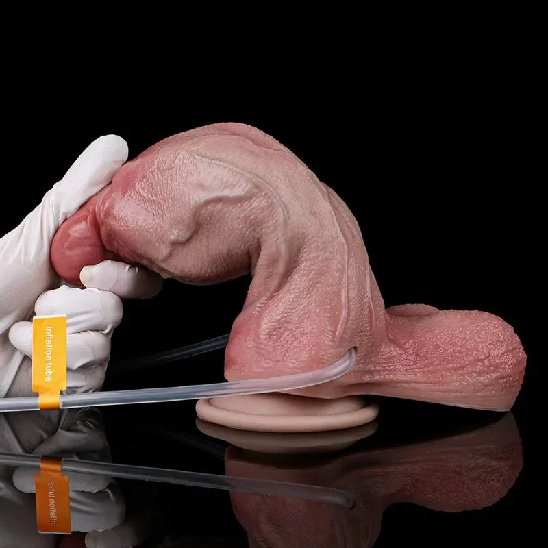 7.6 IN Ejaculating and Inflatable Large Girthy Realistic Penis Dildo 8 7.6 IN Ejaculating and Inflatable Large Girthy Realistic Penis Dildo 8