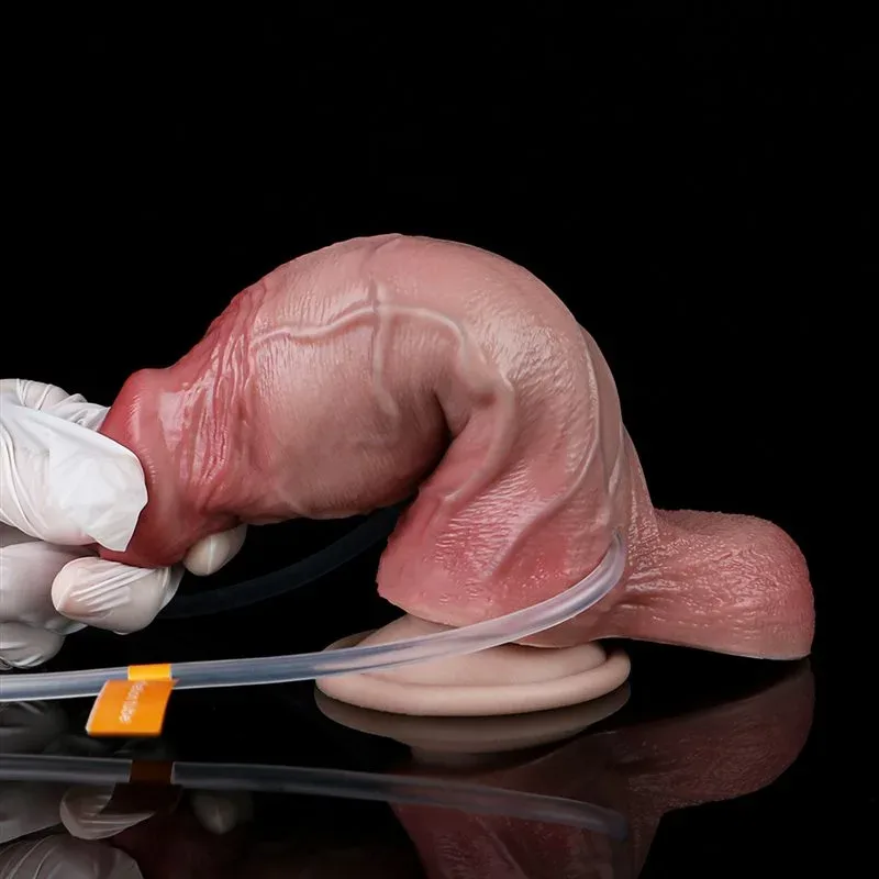 6.5 IN Short Fat Ejaculating and Inflatable Texture Realistic Dildo 8 6.5 IN Short Fat Ejaculating and Inflatable Texture Realistic Dildo 8