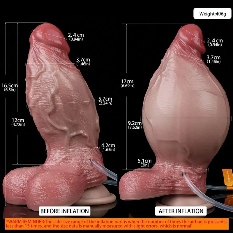 6.5 IN Short Fat Ejaculating and Inflatable Texture Realistic Dildo 1 6.5 IN Short Fat Ejaculating and Inflatable Texture Realistic Dildo 1