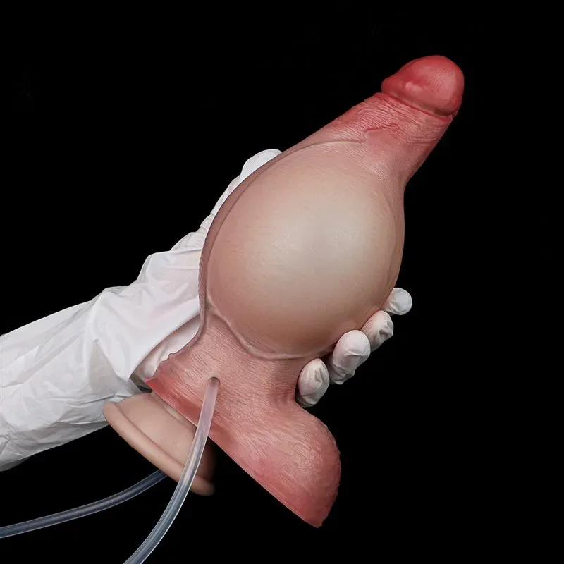 7.2 IN Ejaculating and Inflatable Real Skin Feel Silicone Dildo 9 7.2 IN Ejaculating and Inflatable Real Skin Feel Silicone Dildo 9