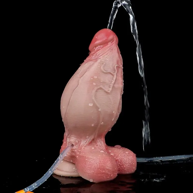 6.5 IN Short Fat Ejaculating and Inflatable Texture Realistic Dildo 11 6.5 IN Short Fat Ejaculating and Inflatable Texture Realistic Dildo 11