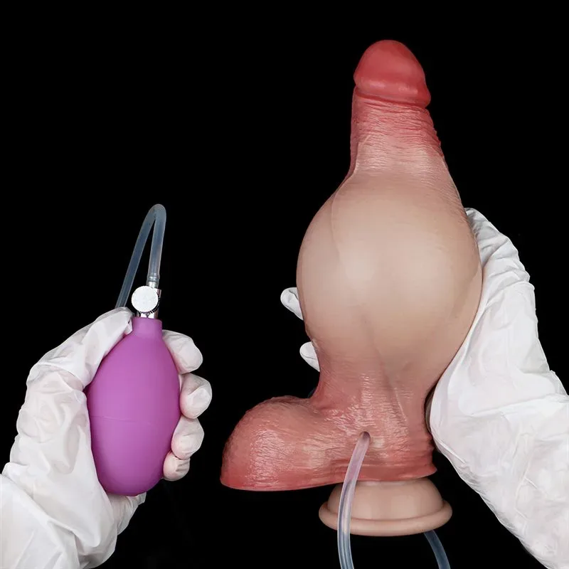 7.2 IN Ejaculating and Inflatable Real Skin Feel Silicone Dildo 8 7.2 IN Ejaculating and Inflatable Real Skin Feel Silicone Dildo 8