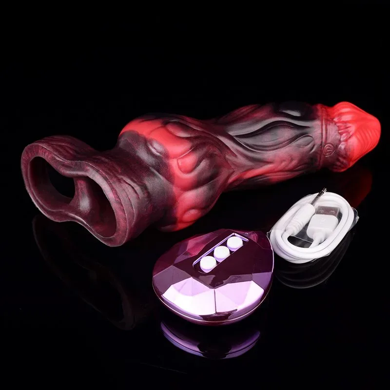 5.9/7.2 IN Vibrating Knot Penis Extender Silicone Fantasy Sleeve Toy 3 5.9/7.2 IN Vibrating Knot Penis Extender Silicone Fantasy Sleeve Toy 3