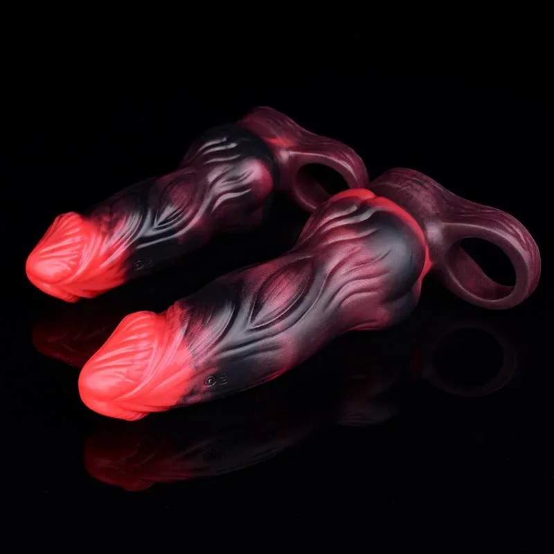 5.9/7.2 IN Vibrating Knot Penis Extender Silicone Fantasy Sleeve Toy 8 5.9/7.2 IN Vibrating Knot Penis Extender Silicone Fantasy Sleeve Toy 8