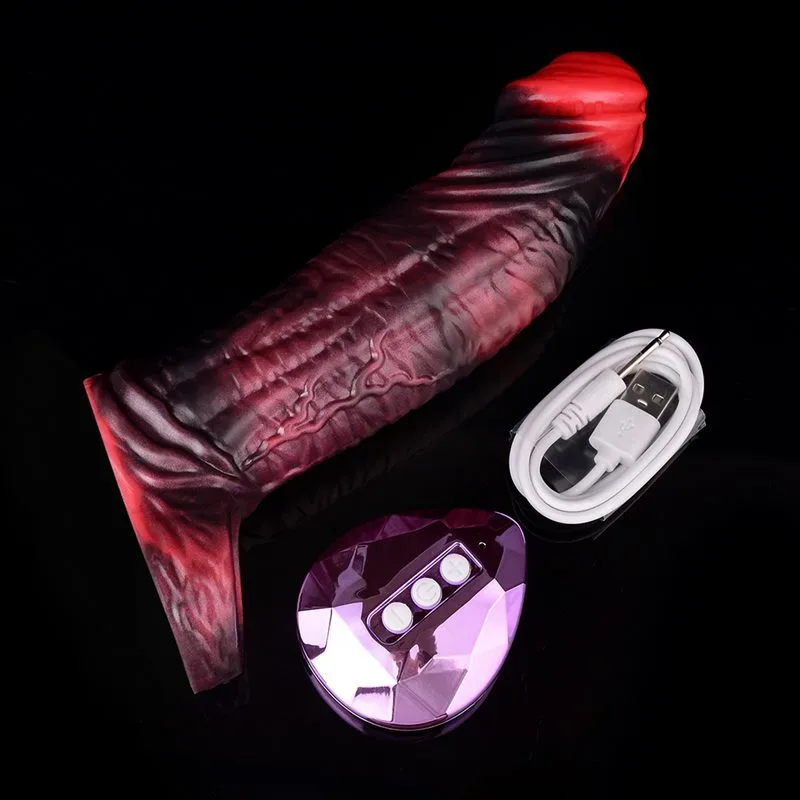 6/7 IN Vibrating Textured Penis Sleeve Fantasy Silicone Cock Sheath 3 6/7 IN Vibrating Textured Penis Sleeve Fantasy Silicone Cock Sheath 3