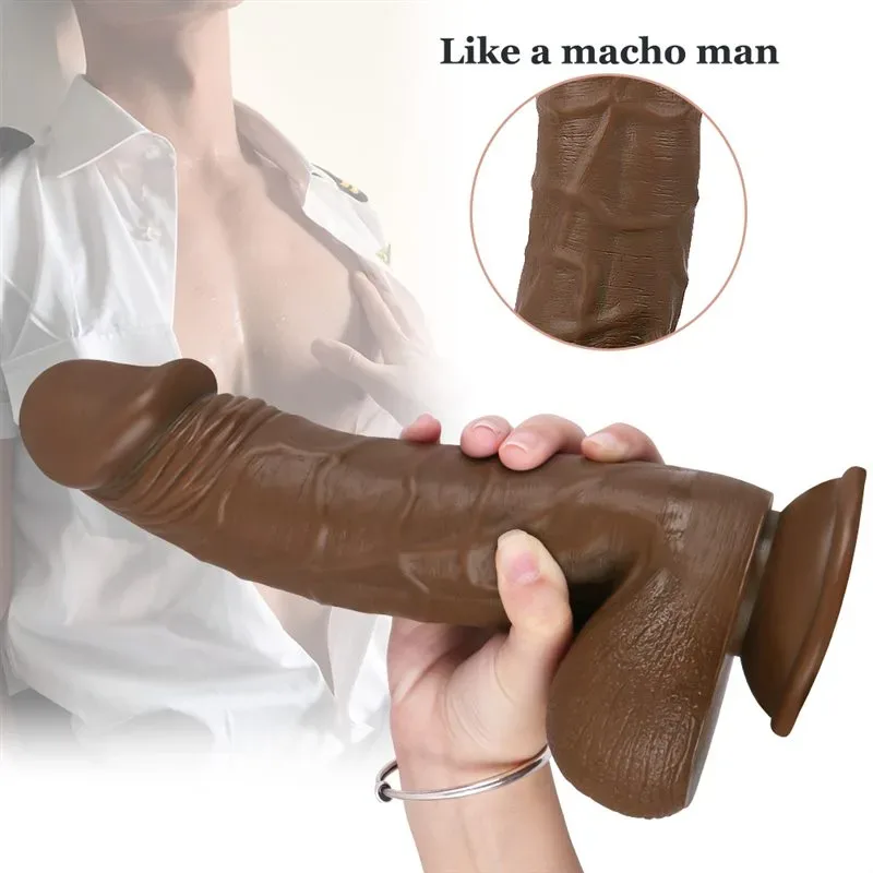 10 IN Big Brown PVC Dildo Strap On Harness Kit 6 10 IN Big Brown PVC Dildo Strap On Harness Kit 6