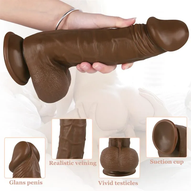 10 IN Big Brown PVC Dildo Strap On Harness Kit 4 10 IN Big Brown PVC Dildo Strap On Harness Kit 4