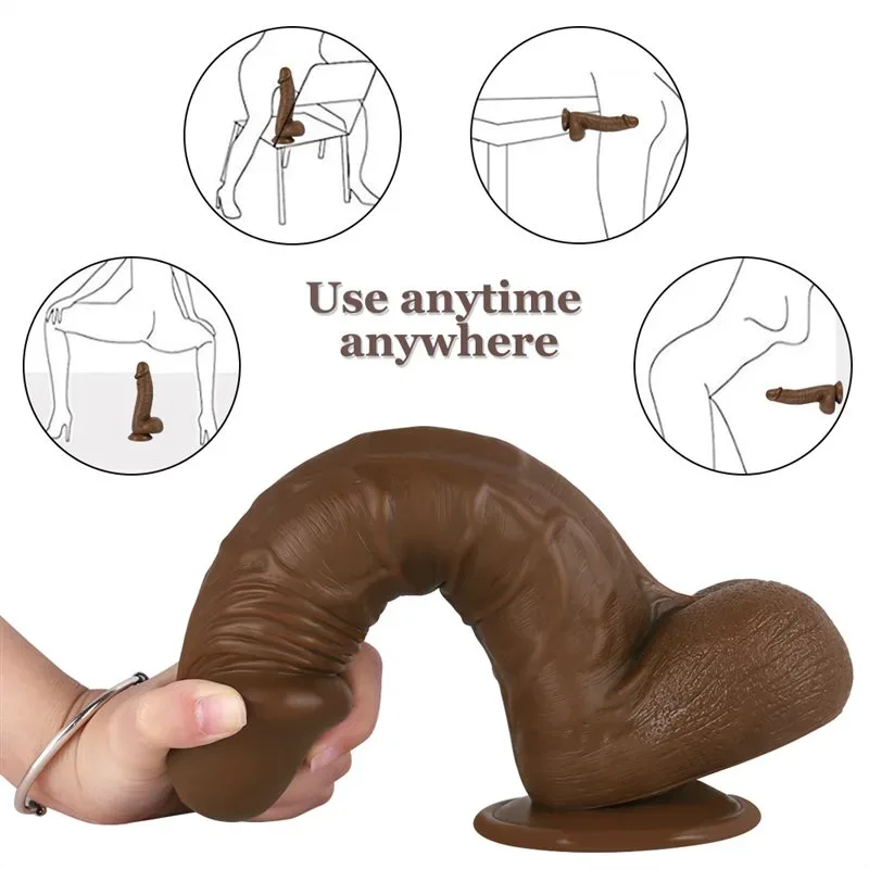 10 IN Big Brown PVC Dildo Strap On Harness Kit 7 10 IN Big Brown PVC Dildo Strap On Harness Kit 7