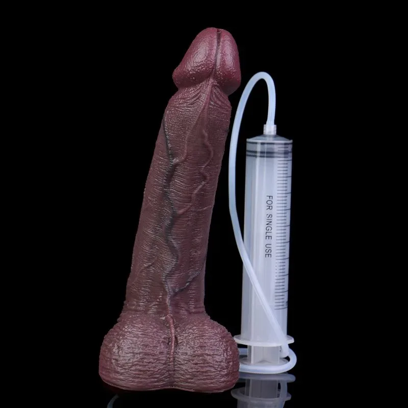 11.2 Inch Large Black Most Realistic Dual Layer Silicone Ejaculating Dildo 8 11.2 Inch Large Black Most Realistic Dual Layer Silicone Ejaculating Dildo 8