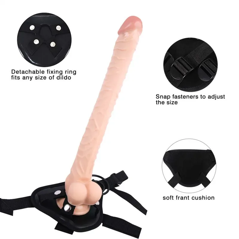 16 IN Extra Long Thin Lesbian Strap-On Dildo Harness Set 5 16 IN Extra Long Thin Lesbian Strap-On Dildo Harness Set 5