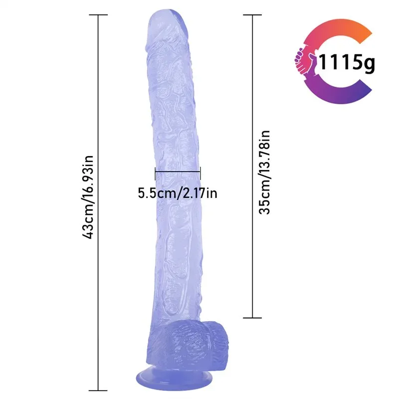 17 IN Extra Long Textured PVC Dildo 1 17 IN Extra Long Textured PVC Dildo 1