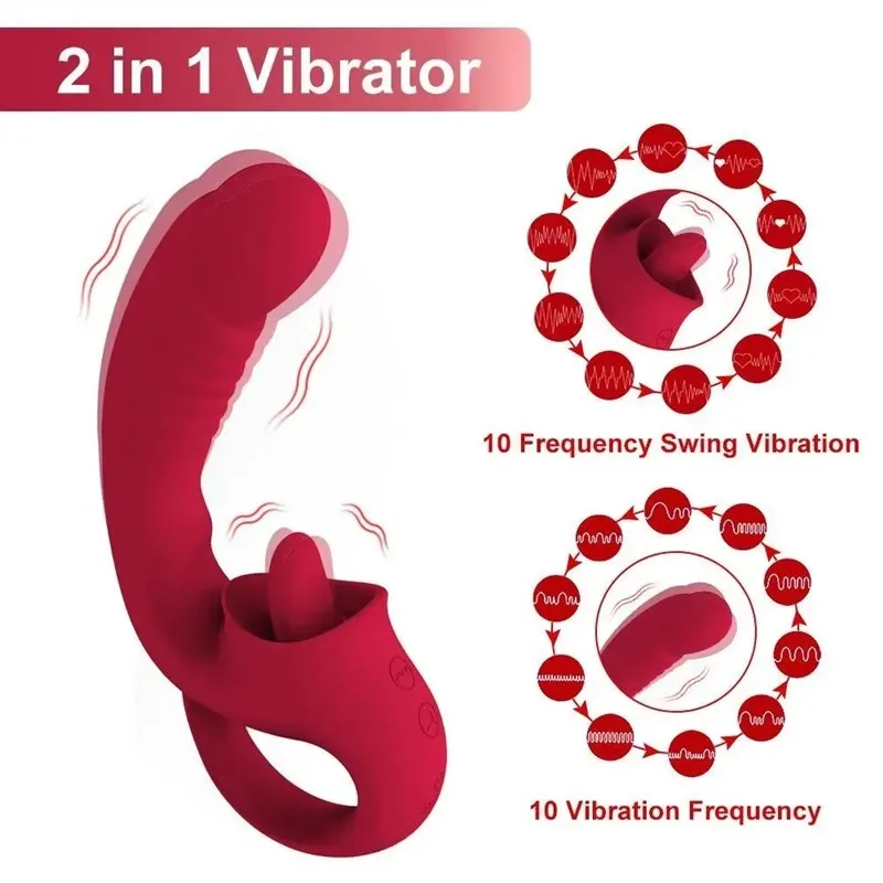 Rechargeable 2 In 1 Clit Licking G-Spot Vibrator 1 Rechargeable 2 In 1 Clit Licking G-Spot Vibrator 1