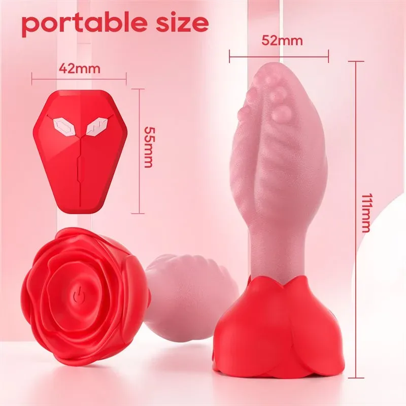APP + Remote Control Rotating Vibrating Rose Tongue Anal Vibrator 6 APP + Remote Control Rotating Vibrating Rose Tongue Anal Vibrator 6