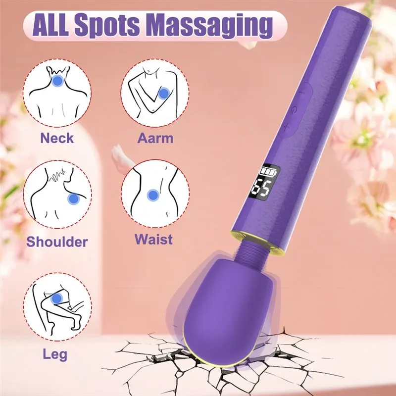 LED Display Screen 5 Speeds 9 Vibration Magic Wand Massager 3 LED Display Screen 5 Speeds 9 Vibration Magic Wand Massager 3
