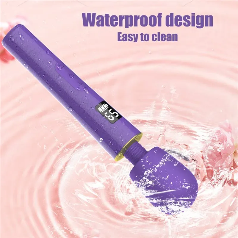 LED Display Screen 5 Speeds 9 Vibration Magic Wand Massager 6 LED Display Screen 5 Speeds 9 Vibration Magic Wand Massager 6