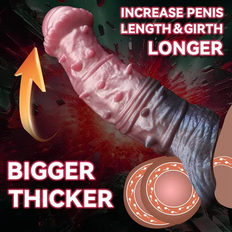 7.5 Inch Barbed Horse Cock Sleeve Fantasy Silicone Penis Extension 4 7.5 Inch Barbed Horse Cock Sleeve Fantasy Silicone Penis Extension 4