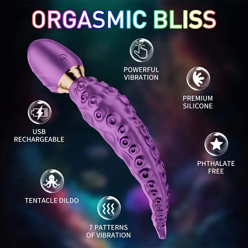 Purple Vibrating Octopus Tentacle G-Spot Dildo Vibrator 3 Purple Vibrating Octopus Tentacle G-Spot Dildo Vibrator 3