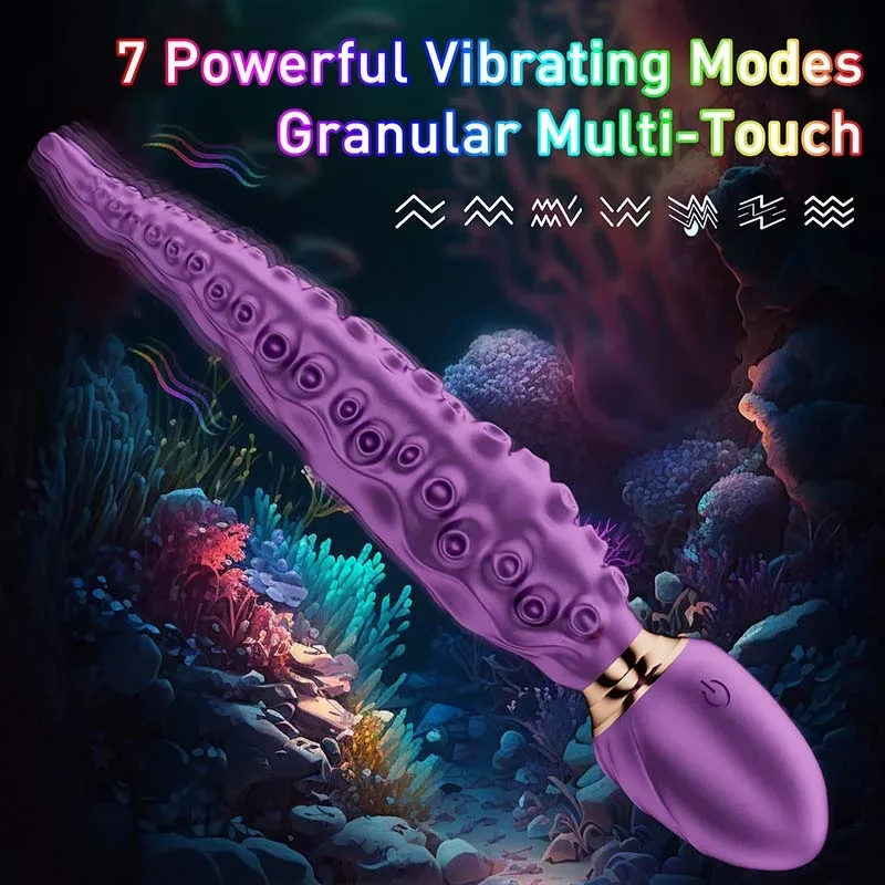 Purple Vibrating Octopus Tentacle G-Spot Dildo Vibrator 2 Purple Vibrating Octopus Tentacle G-Spot Dildo Vibrator 2