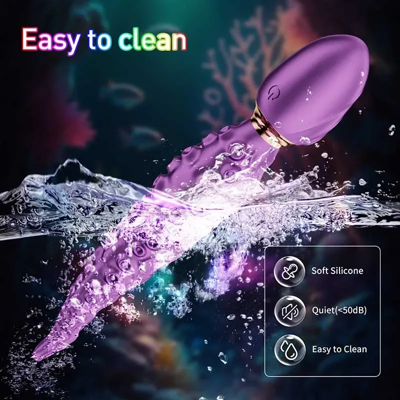 Purple Vibrating Octopus Tentacle G-Spot Dildo Vibrator 5 Purple Vibrating Octopus Tentacle G-Spot Dildo Vibrator 5