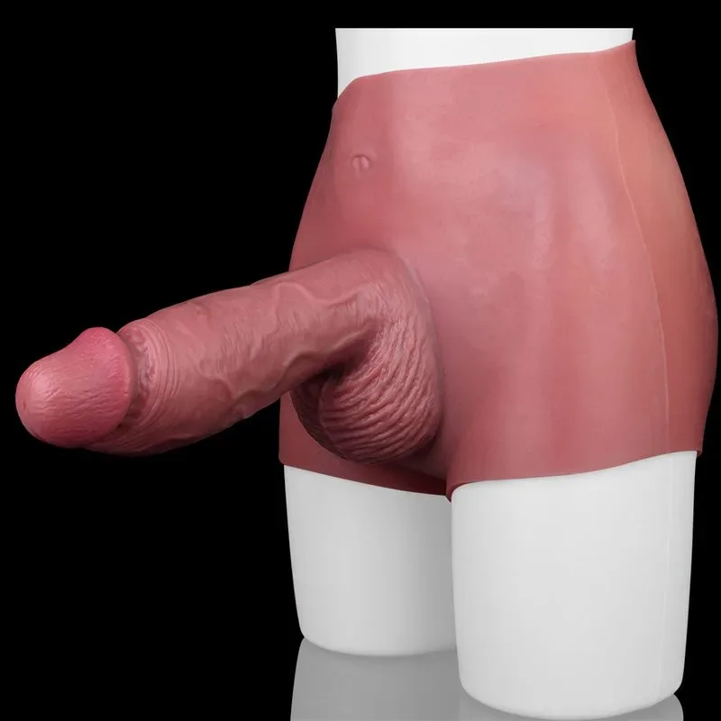 Wearable Big Fat Hollow Dildo Sleeve Silicone Realistic Penis Pant 8 Wearable Big Fat Hollow Dildo Sleeve Silicone Realistic Penis Pant 8