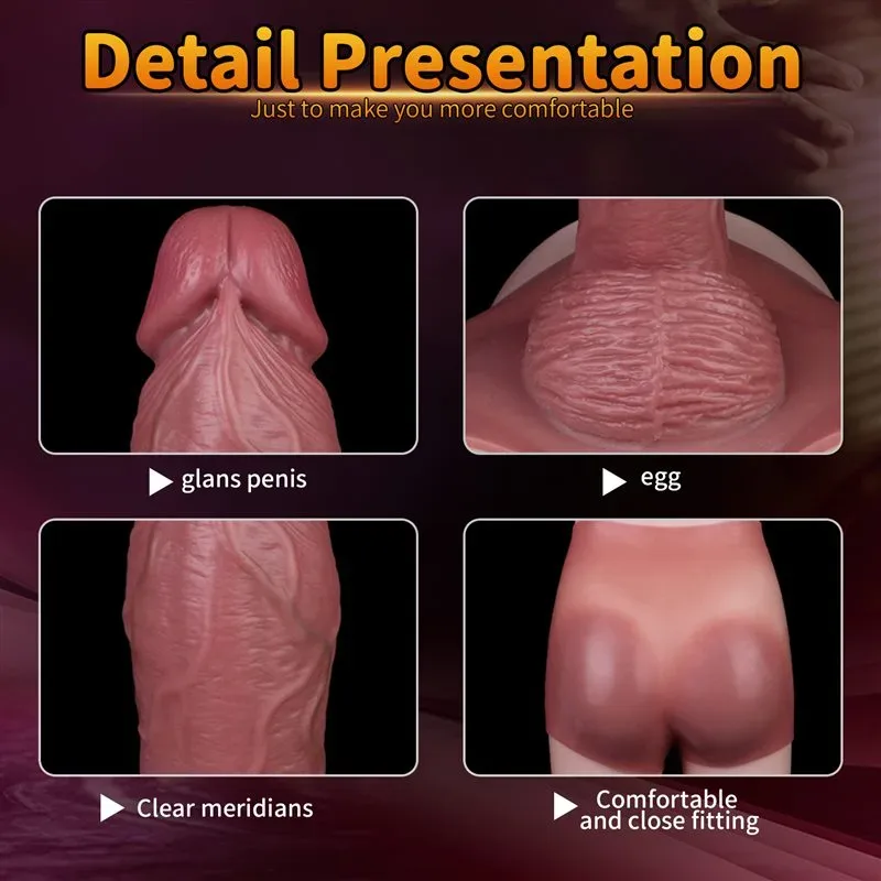 Wearable Big Fat Hollow Dildo Sleeve Silicone Realistic Penis Pant 4 Wearable Big Fat Hollow Dildo Sleeve Silicone Realistic Penis Pant 4