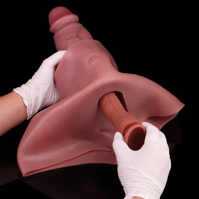 Wearable Big Fat Hollow Dildo Sleeve Silicone Realistic Penis Pant 11 Wearable Big Fat Hollow Dildo Sleeve Silicone Realistic Penis Pant 11