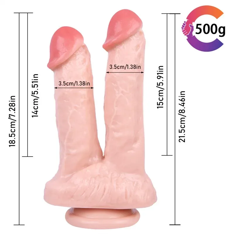 8 IN Suction Cup Double Mushroom Head Dildo 1 8 IN Suction Cup Double Mushroom Head Dildo 1