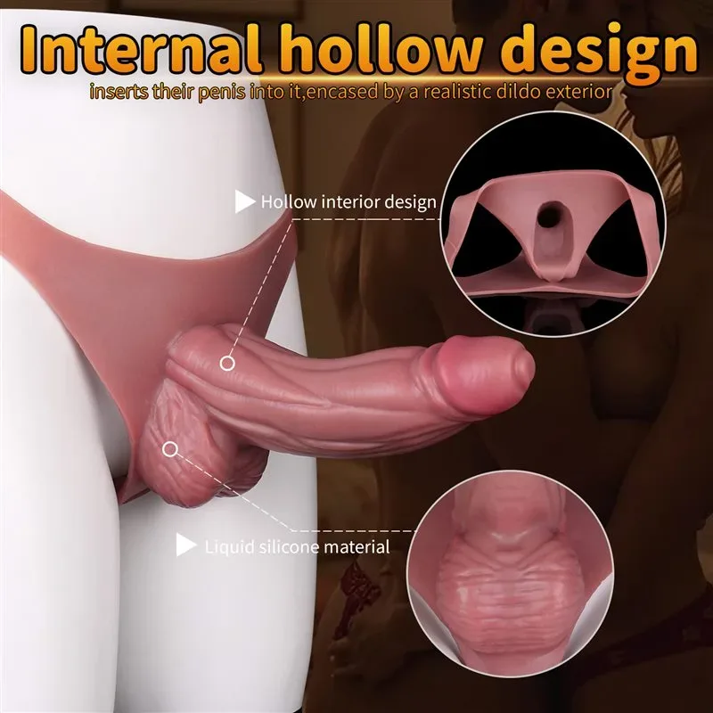 Wearable Lifelike Hollow Penis Pant Silicone Thick Cock Sleeve 3 Wearable Lifelike Hollow Penis Pant Silicone Thick Cock Sleeve 3