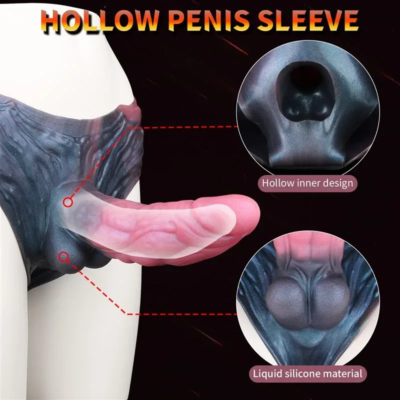 Wearable Fantasy Hollow Penis Pant Liquid Silicone Ribbed Cock Sleeve 3 Wearable Fantasy Hollow Penis Pant Liquid Silicone Ribbed Cock Sleeve 3