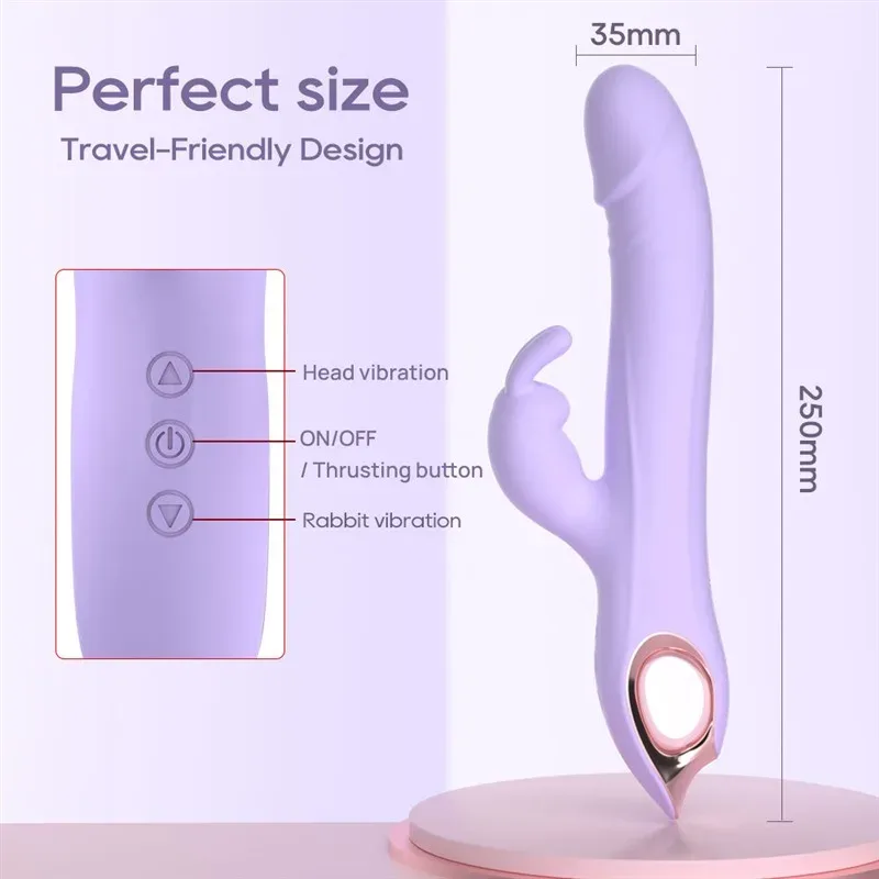 Purple Dual Motor Vibration G-Spot Rabbit Dildo Vibrator 6 Purple Dual Motor Vibration G-Spot Rabbit Dildo Vibrator 6