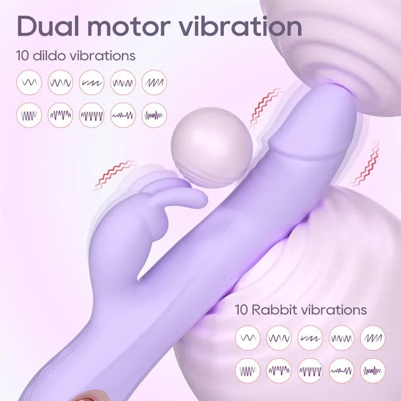 Purple Dual Motor Vibration G-Spot Rabbit Dildo Vibrator 2 Purple Dual Motor Vibration G-Spot Rabbit Dildo Vibrator 2