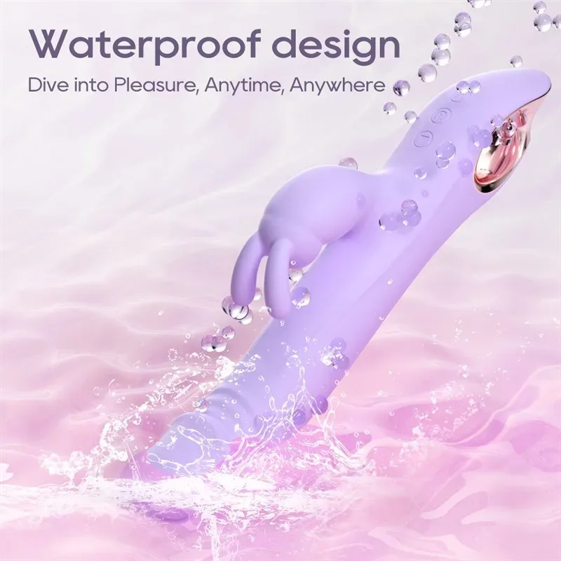 Purple Dual Motor Vibration G-Spot Rabbit Dildo Vibrator 7 Purple Dual Motor Vibration G-Spot Rabbit Dildo Vibrator 7