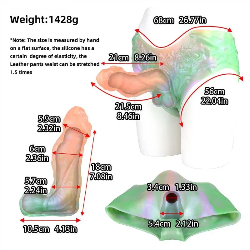 Colors Dragon Hollow Dildo Sleeve Silicone Penis Pant 1 Colors Dragon Hollow Dildo Sleeve Silicone Penis Pant 1