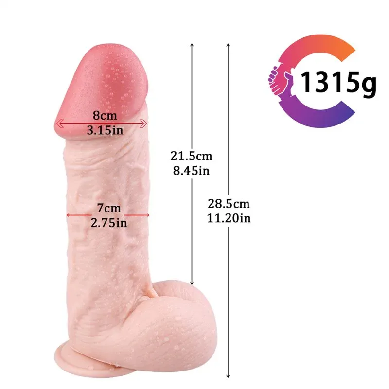 11 IN Big Head PVC Dildo with Powerful Suction Cup 1 11 IN Big Head PVC Dildo with Powerful Suction Cup 1