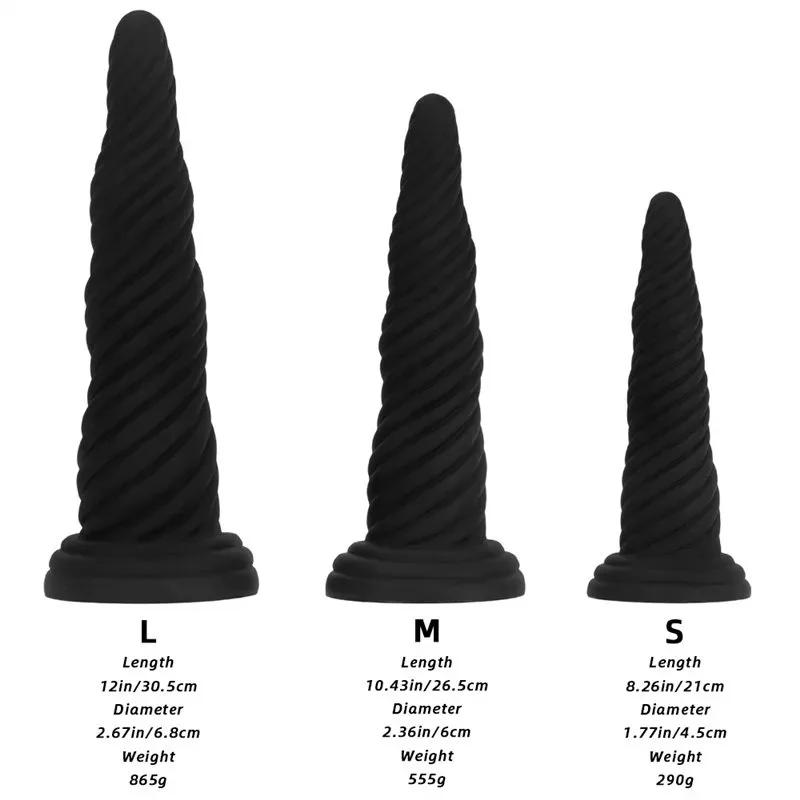8/10.5/12 IN Black Silicone Unicorn Horn Dildo Anal Plug 1 8/10.5/12 IN Black Silicone Unicorn Horn Dildo Anal Plug 1