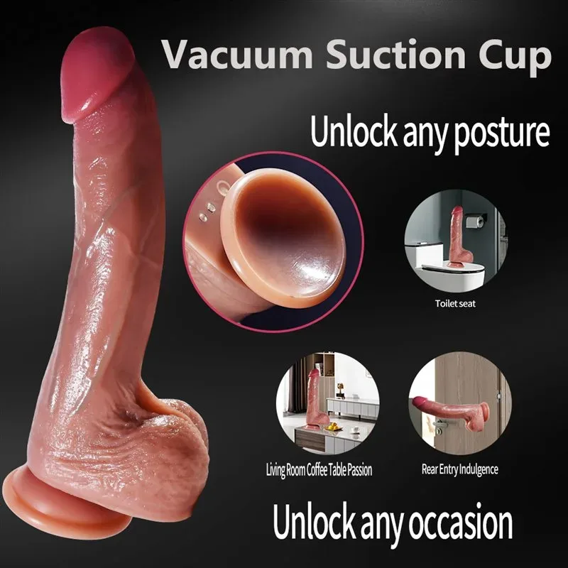 9.5 Inch Big Heating Thrusting Realistic Silicone Dildo Vibrator 6 9.5 Inch Big Heating Thrusting Realistic Silicone Dildo Vibrator 6