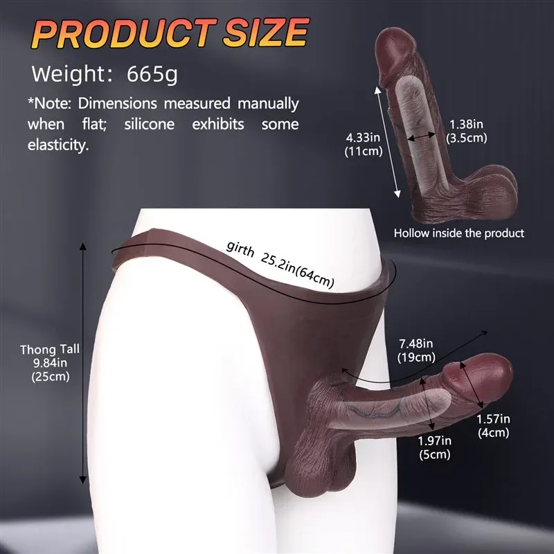 Black Realistic Silicone Hollow Penis Sleeve Thong Toy For Men 1 Black Realistic Silicone Hollow Penis Sleeve Thong Toy For Men 1