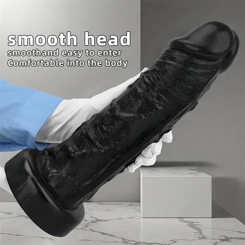 9.8/11.8/13.8 Inch Large Thick Black PVC Dildo Anal Plug 4 9.8/11.8/13.8 Inch Large Thick Black PVC Dildo Anal Plug 4