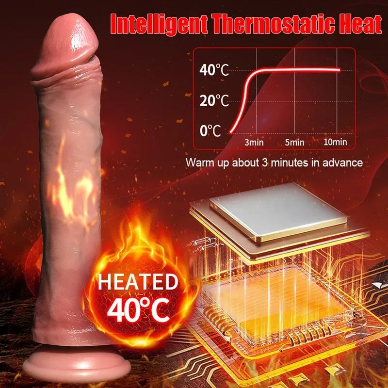 8.8 Inch Heated Realistic Thrusting Vibrating Soft Silicone Dildo 2 8.8 Inch Heated Realistic Thrusting Vibrating Soft Silicone Dildo 2